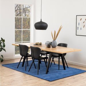 Aino eetkamerstoel | oak onderstel | PU retro - zwart