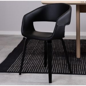 Nøra Peru armstoel | zwart oak onderstel | PU leer - zwart