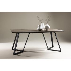 Mako rechthoekige eettafel - 180 x 90 cm - donkerbruin/zwart