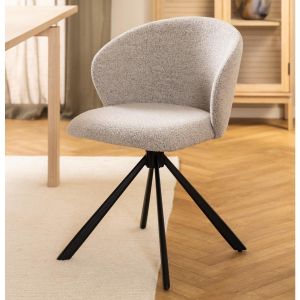 Nøra Orix draaistoel | zwart metaal onderstel | stof Monza - beige