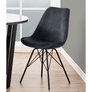 Nøra Sila eetkamerstoel | zwart metaal onderstel | stof Vic