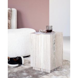 Vierkante bijzettafel Vince - marmer - 30,5x30,5 cm