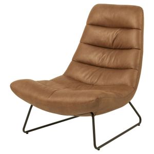 Nøra Berry fauteuil | zwart metaal onderstel | stof Kentucky - cognac