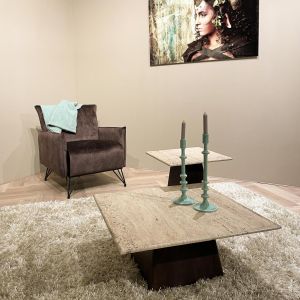 Valentino vierkante salontafel - 75x75 cm - beige
