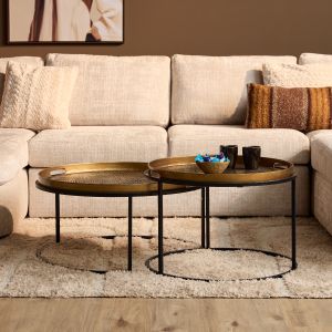 Julie salontafel set van 2 - bruin