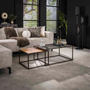 Valda salontafels - set van 2 - naturel/zwart van het woonmerk Fraaai