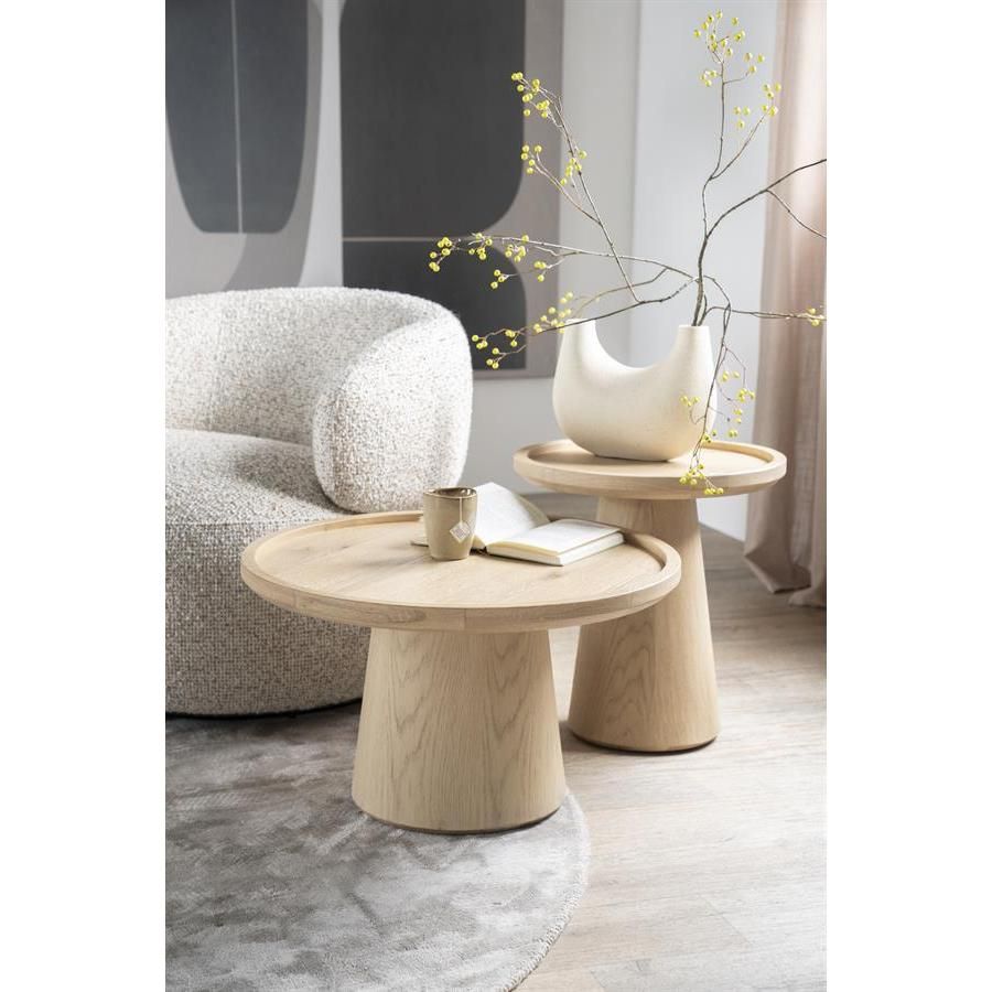 Eleonora Ronde salontafel Leia - eikenhout - ø66 cm