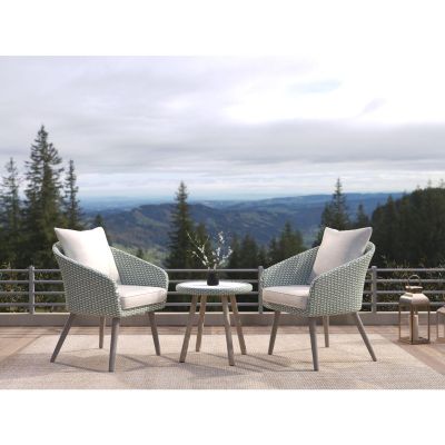 Nordic Home Seth bistro set wicker - grijs/hout