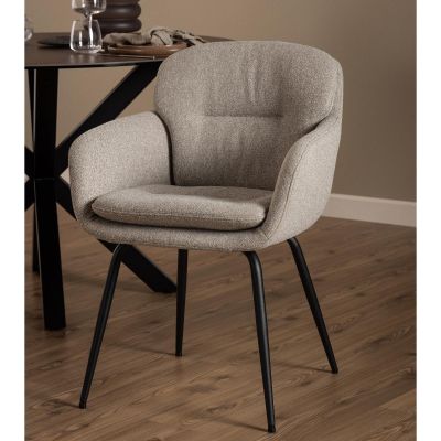 Nøra Vanna armstoelen | zwart metaal onderstel | stof Alea