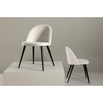 Svea Zako eetkamerstoel - ribstof - wit