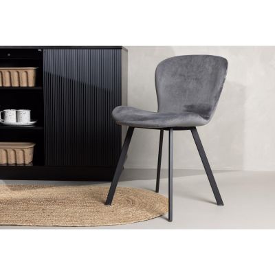 Svea Jilla eetkamerstoel - velvet - grijs