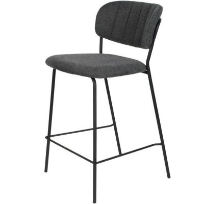 Puur Viken barstoel 65 cm donkergrijs zwart