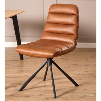 Nøra Noira draaistoel | zwart metaal onderstel | stof Kentucky - cognac