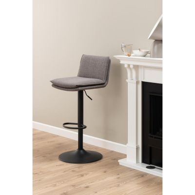 Nøra Jerrod verstelbare barstoel | zwart metaal onderstel | stof Basel