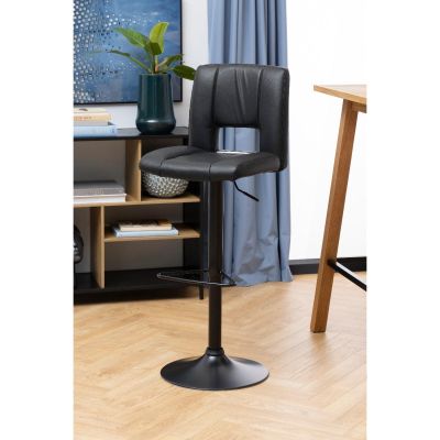 Nøra Chasity verstelbare barstoel | zwart metaal onderstel | stof PU - zwart