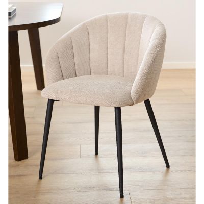 Nøra Yaro armstoel | zwart metaal onderstel | stof Caso