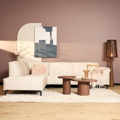 Starfurn MySofa Floris Divan Links + 2,5 zits - beige velvet