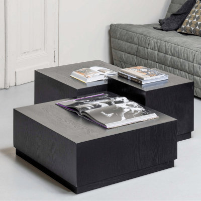 Pim salontafelset zwart - set van 3 van het woonmerk WOOOD