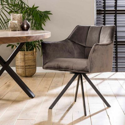 Ramon eetkamerstoel draaibaar velvet van het woonmerk Fraaai