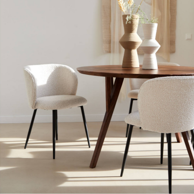 Elyna eetkamerstoel bouclé van het woonmerk Light&Living