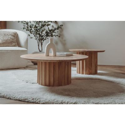 Tower Living Crotone salontafel set - ø90 / ø60 cm - naturel